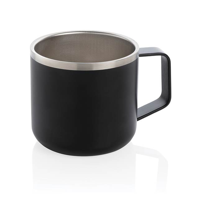 Stainless steel camp mug, black - black