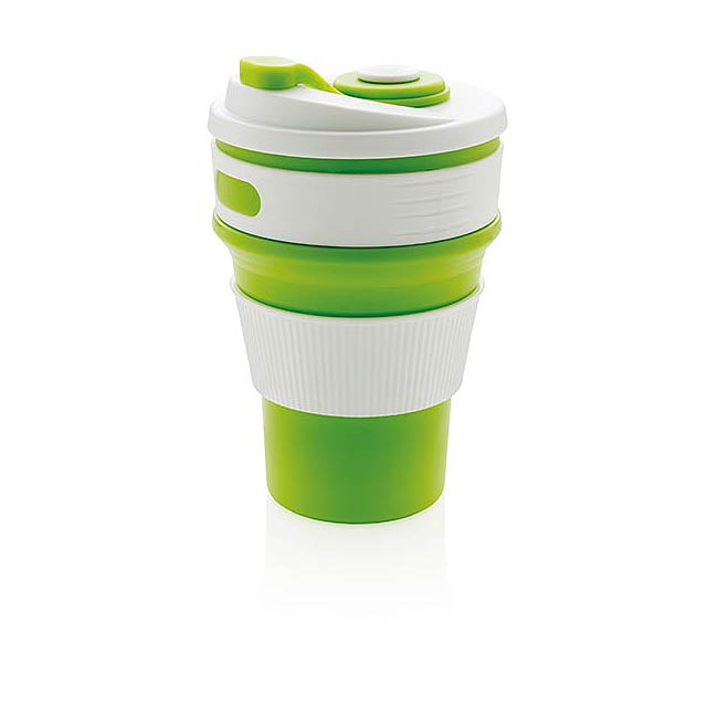 Foldable silicone cup - green