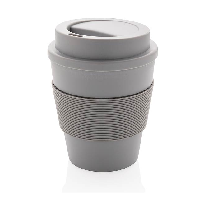Reusable Coffee cup with screw lid 350ml - grey