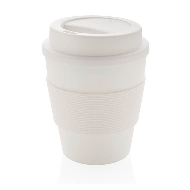 Reusable Coffee cup with screw lid 350ml - white