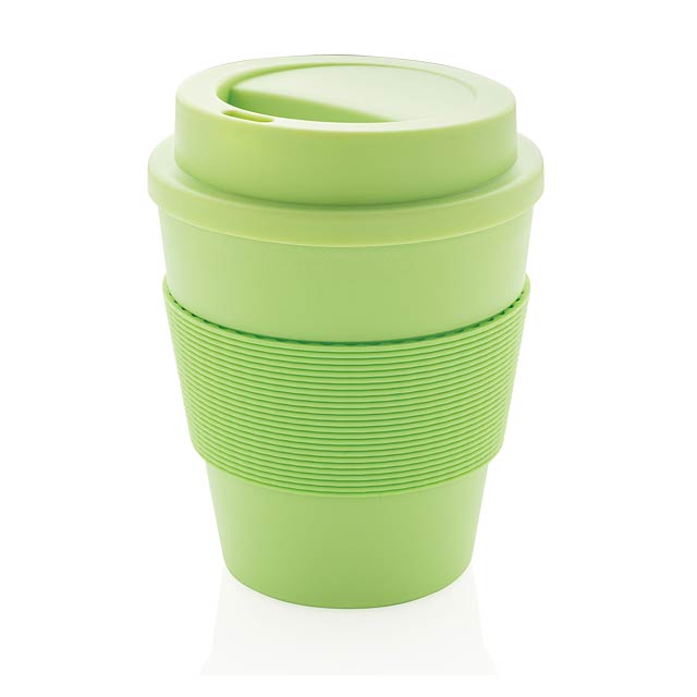 Reusable Coffee cup with screw lid 350ml - green