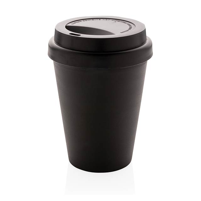 Wiederverwendbarer doppelwandiger Kaffeebecher 300ml - schwarz
