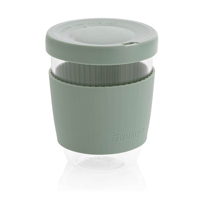 Ukiyo Borosilikatglas mit Silikondeckel & Sleeve, grün - Grün