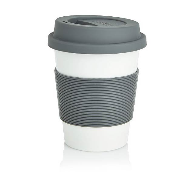 PLA Kaffeebecher, weiß/grau - Grau