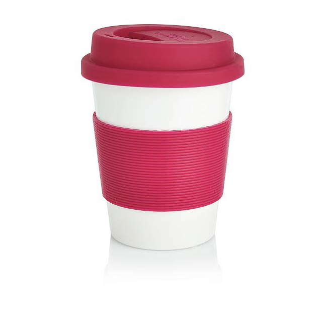 PLA Kaffeebecher, weiß/rosa - Rosa