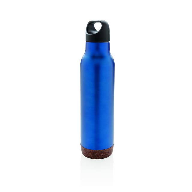 Auslaufsichere Vakuum-Flasche mit Kork - blau