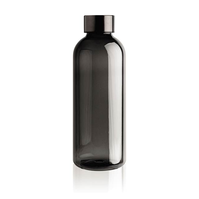 Auslaufsichere Trinkflasche mit Metalldeckel, schwarz - schwarz