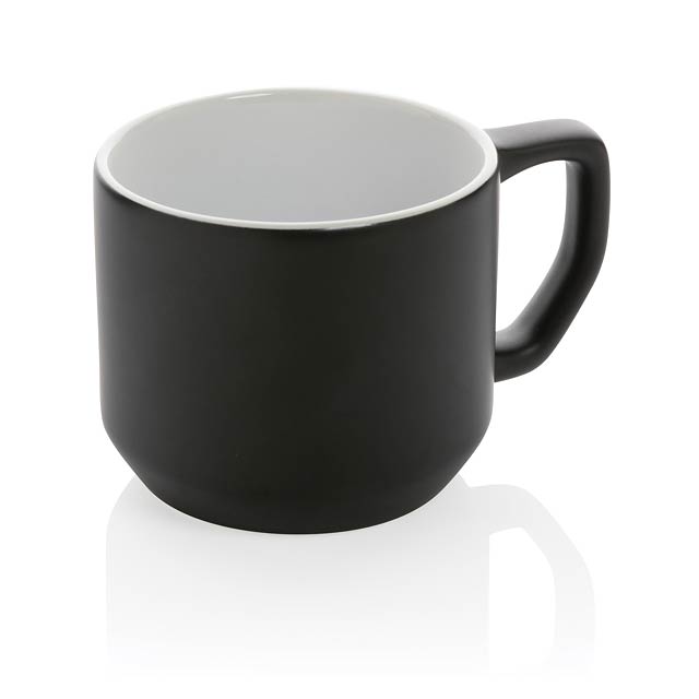 Ceramic modern mug, black - black