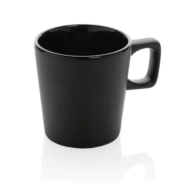 Moderne Keramik Kaffeetasse, schwarz - schwarz