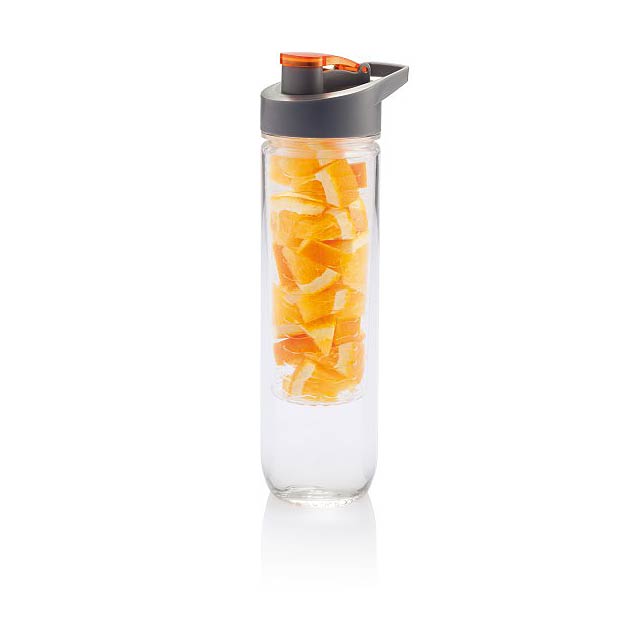 Water bottle with infuser, orange - orange