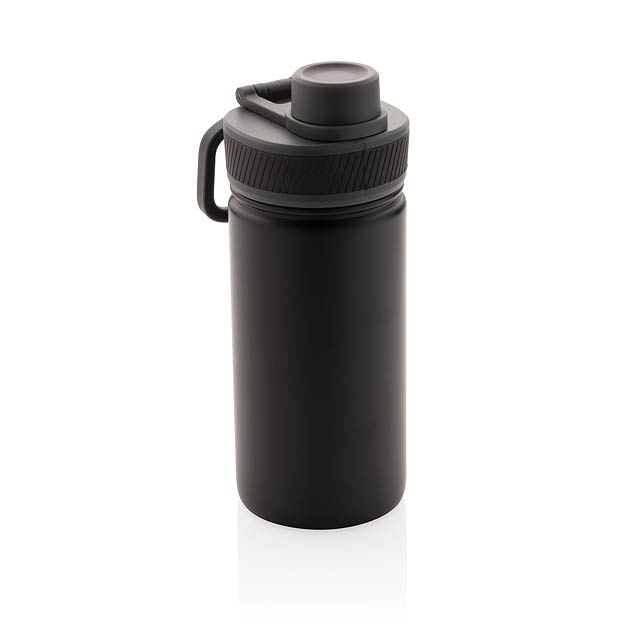 Sport Vakuum-Flasche aus Stainless Steel 550ml, schwarz - schwarz