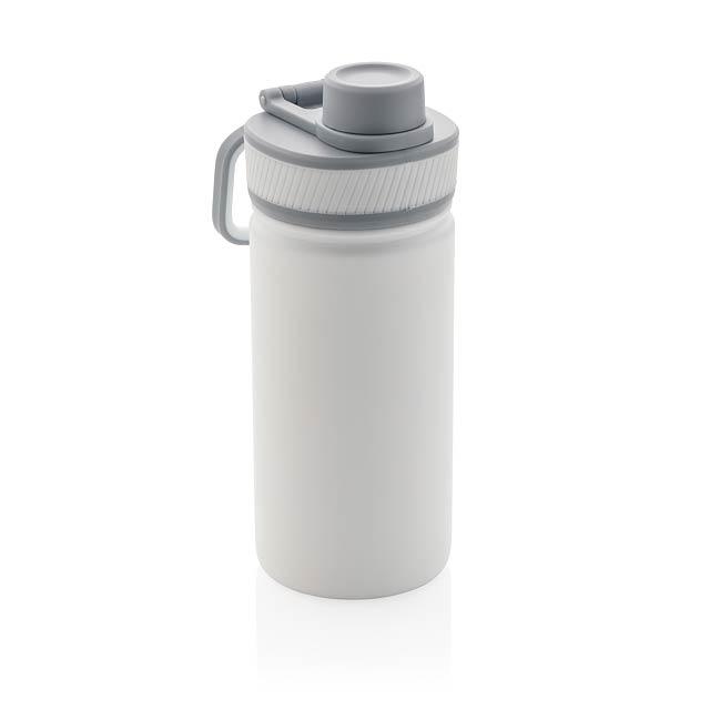 Vacuum stainless steel bottle with sports lid 550ml, white - white