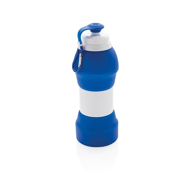 Faltbare Silikon-Sportflasche - blau