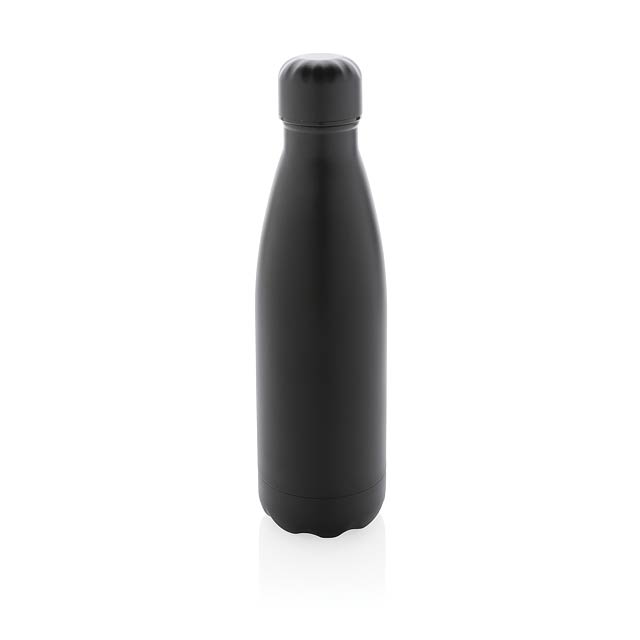 Einfarbige Vakuumisolierte Stainless Steel Flasche, schwarz - schwarz