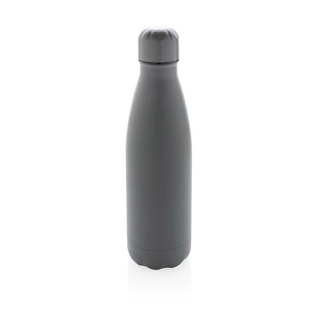 Einfarbige Vakuumisolierte Stainless Steel Flasche, grau - Grau