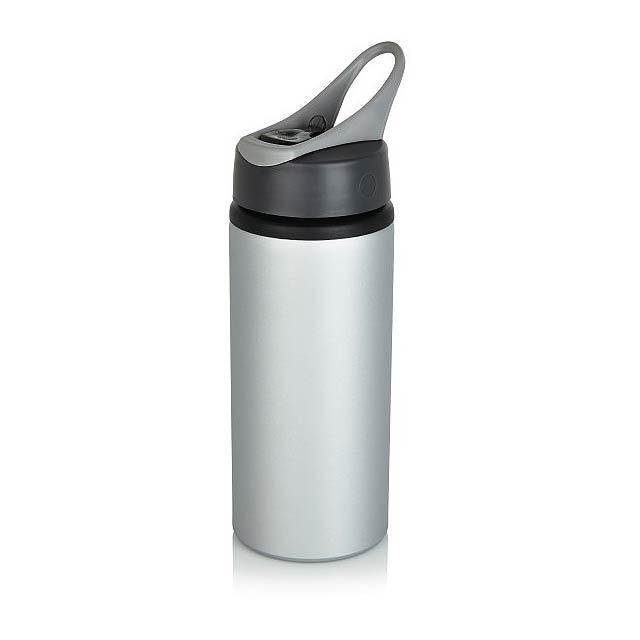 Aluminium sport bottle, grey - grey