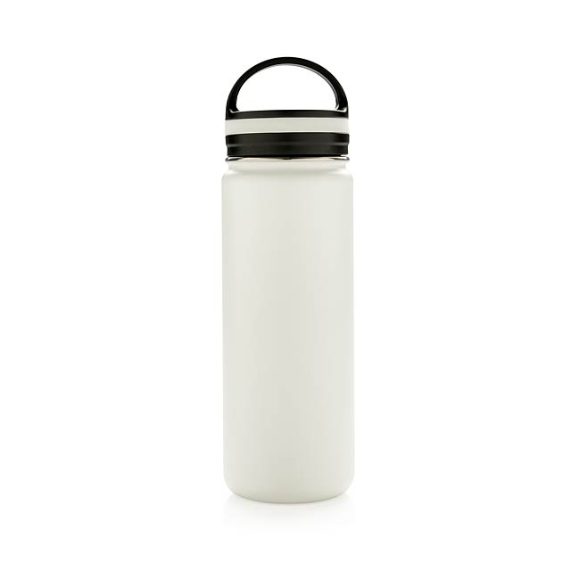 Auslaufsichere Vakuumflasche mit großer Trinköffnung - Weiß 