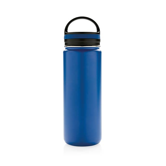 Vacuum insulated leak proof wide mouth bottle - blue