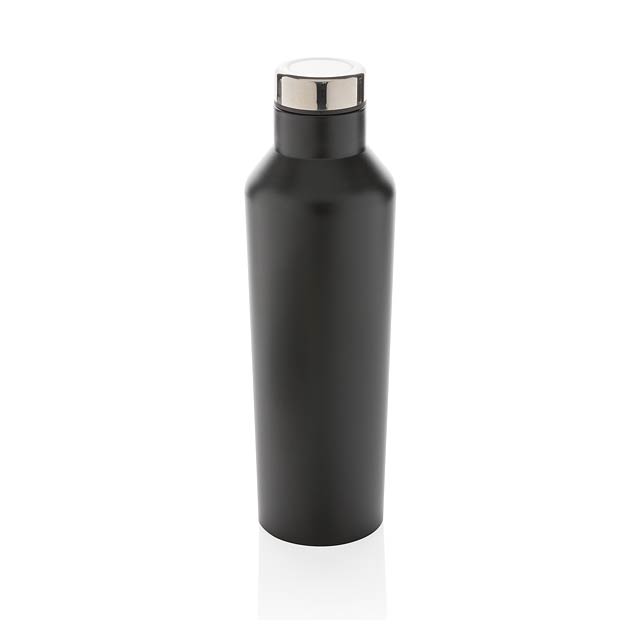 Moderne Vakuum-Flasche aus Stainless Steel, schwarz - schwarz