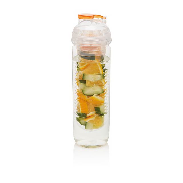 Water bottle with infuser, orange - orange