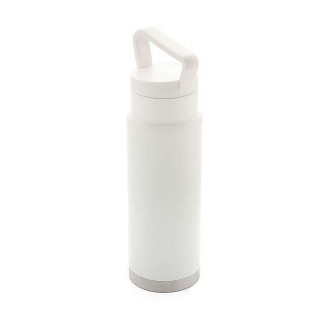 Auslaufsichere Vakuum-Flasche mit Tragegriff, weiß - Weiß 