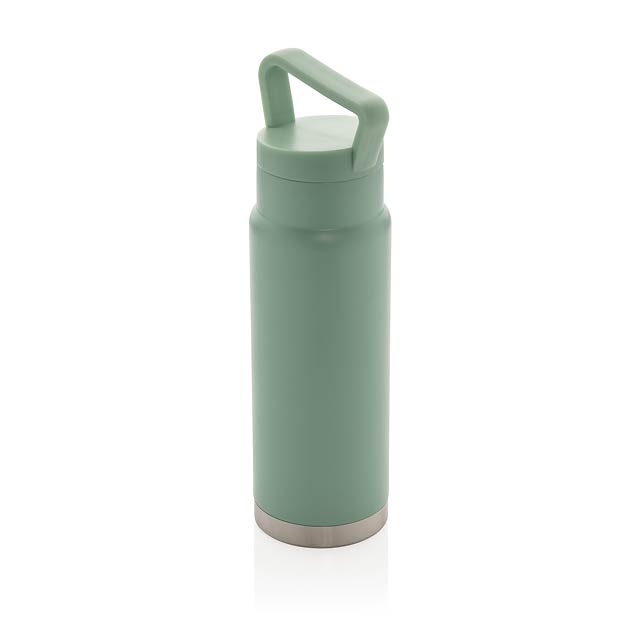 Auslaufsichere Vakuum-Flasche mit Tragegriff, grün - Grün