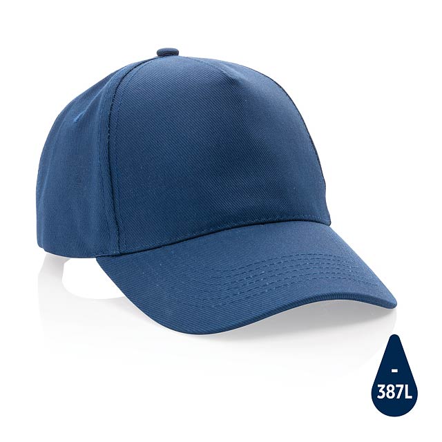 Impact 5panel 280gr Recycled cotton cap with AWARE™ tracer, - blue