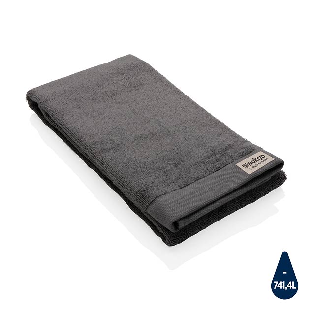 Ukiyo Sakura AWARE™ 500 gsm bath towel 50 x 100cm, grey - black