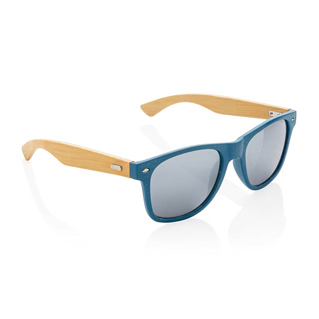 Wheat straw and bamboo sunglasses - blue