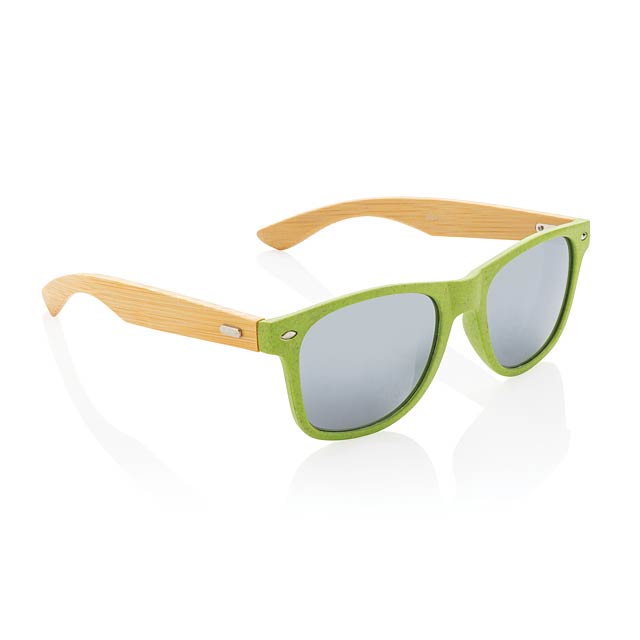 Wheat straw and bamboo sunglasses - green