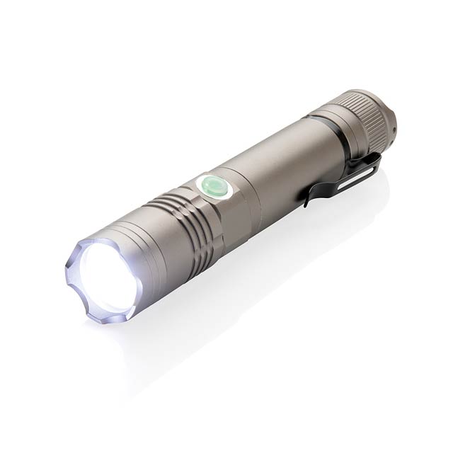 Rechargable 3W flashlight - grey