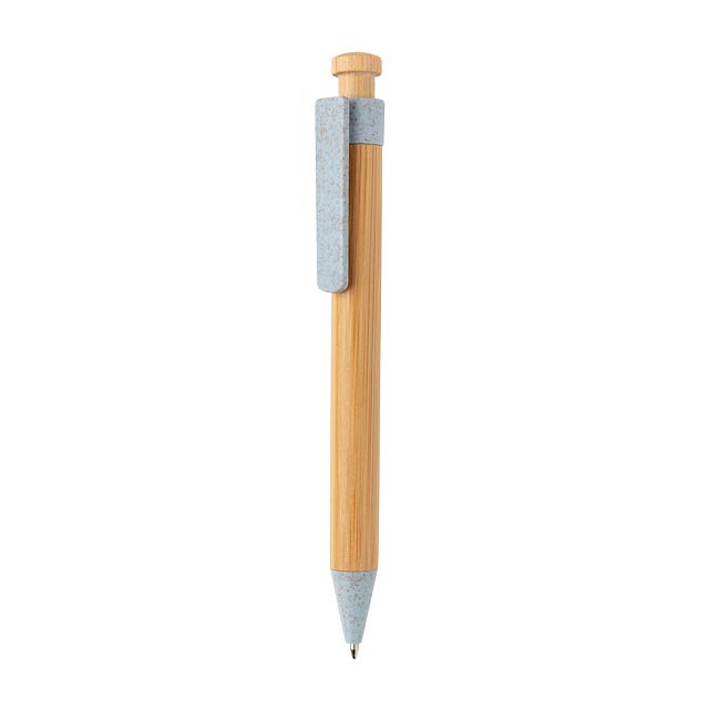 Bambus Stift mit Wheatstraw-Clip, blau - blau