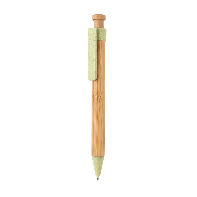 Bambus Stift mit Wheatstraw-Clip, grün - Grün
