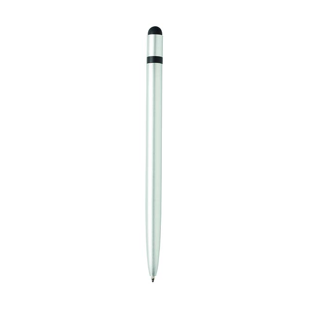 Tenké hliníkové stylusové pero - strieborná