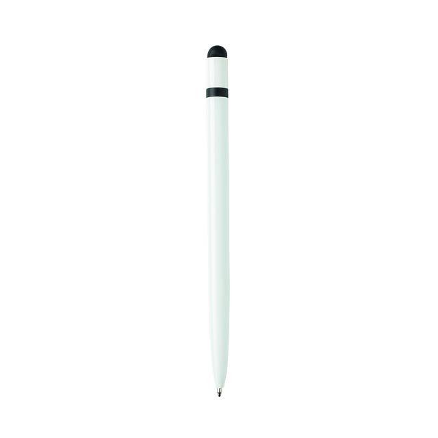 Slim aluminium stylus pen - white