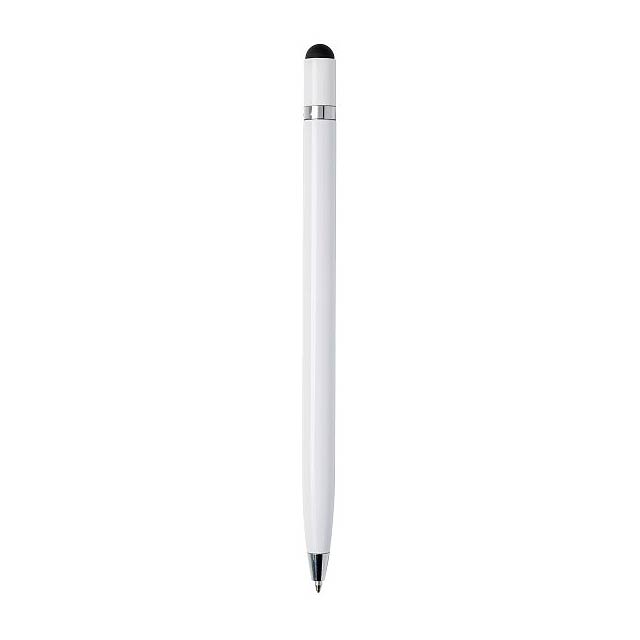 Jednoduché kovové pero, bílá - biela