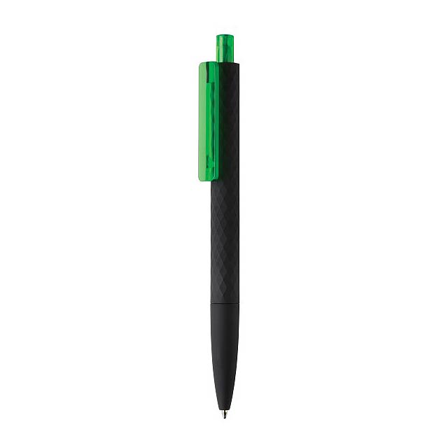 X3 black smooth touch pen, green - black