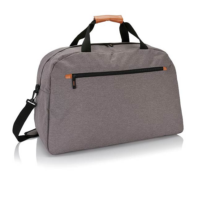 Fashion duo tone travel bag, grey - grey