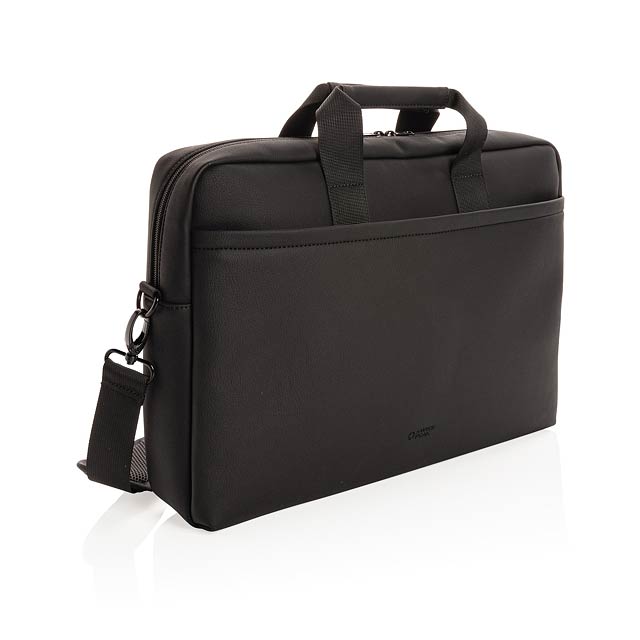 Swiss Peak Deluxe PU Laptop-Tasche, PVC-frei, schwarz - schwarz