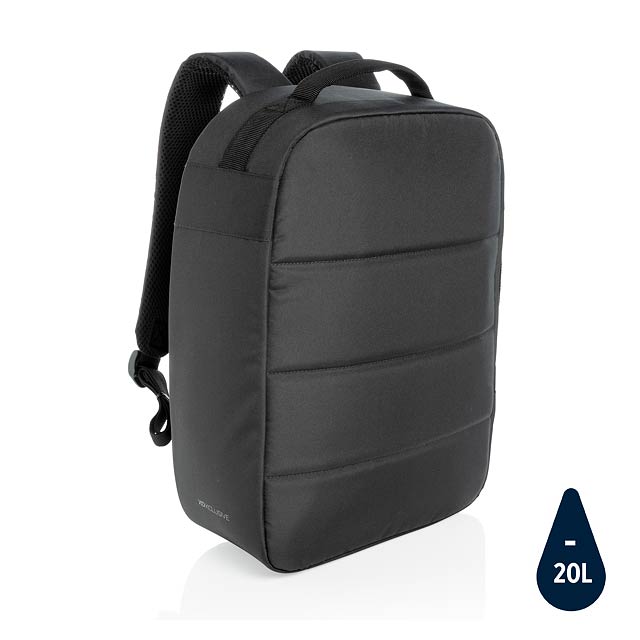 Nedobytný batoh na 15,6' notebook Impact z RPET AWARE™, čern - černá