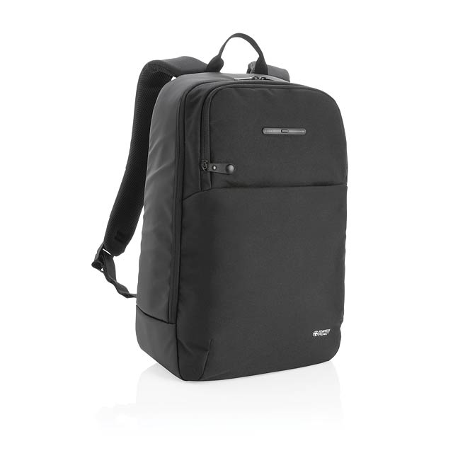 Swiss Peak laptop backpack with UV-C sterilizer pocket, blac - black