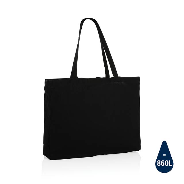 Nákupní taška Impact ze 145g recyklované bavlny AWARE™, čern - černá