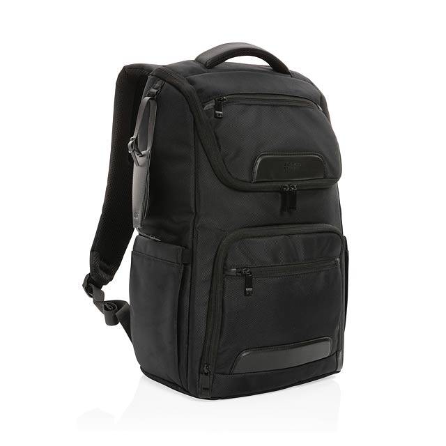 Swiss Peak AWARE™ RPET Voyager 15.6" laptop backpack, black - black