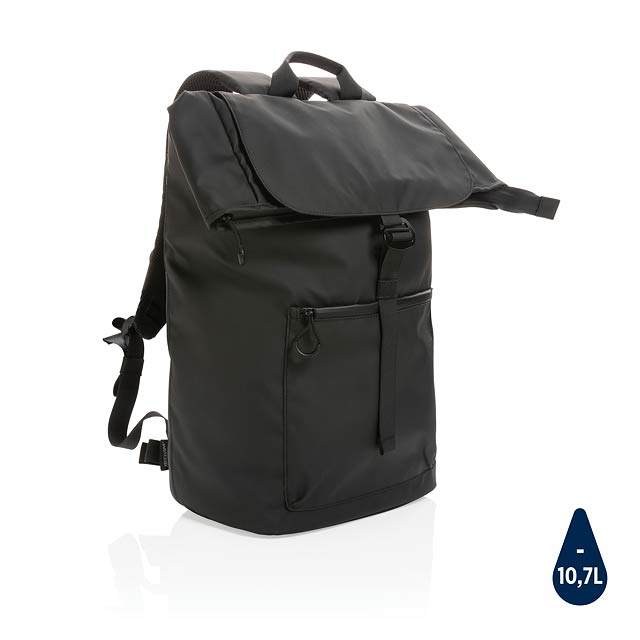 Voděodolný batoh na 15,6' notebook Impact z RPET AWARE™, čer - čierna