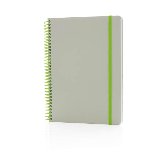 Deluxe A5 notebook with spiral ring - green