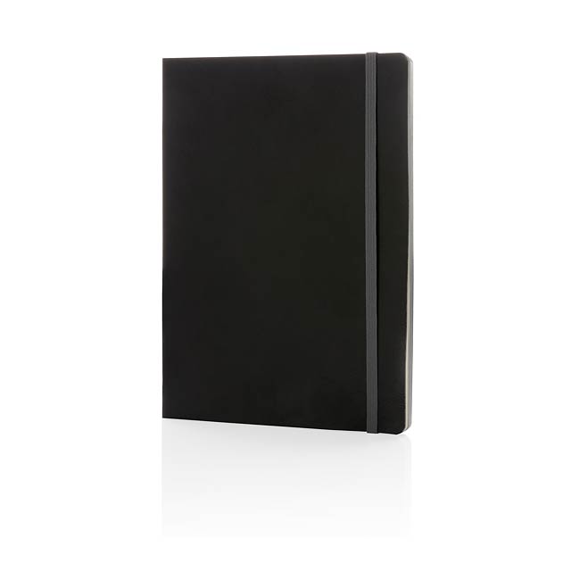 Deluxe A5 Softcover Notizbuch mit farbigen Akzenten - Grau