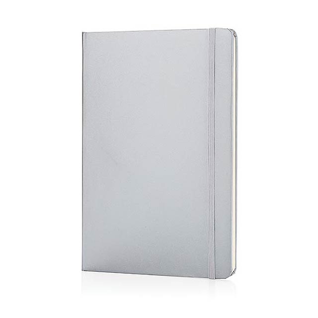 Basic Hardcover Notizbuch A5, silber - Silber