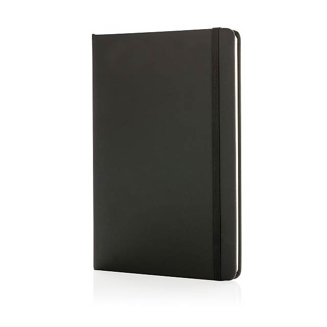 Standard hardcover PU notebook A5, black - black