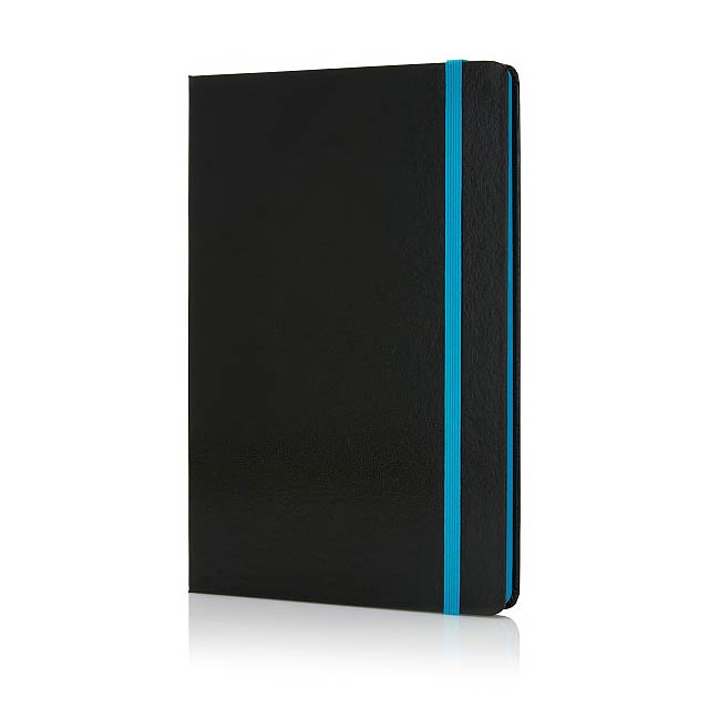 Deluxe Hardcover A5 Notizbuch mit coloriertem Beschnitt, bla - blau