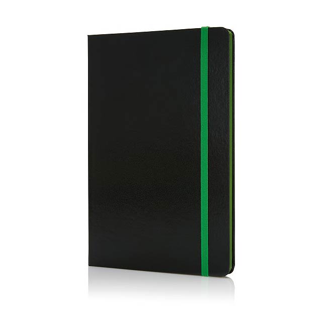 Deluxe Hardcover A5 Notizbuch mit coloriertem Beschnitt, grü - Grün